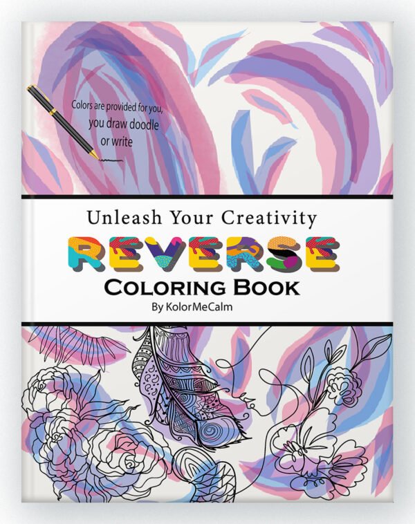 Abstract patterns reverse colouring book