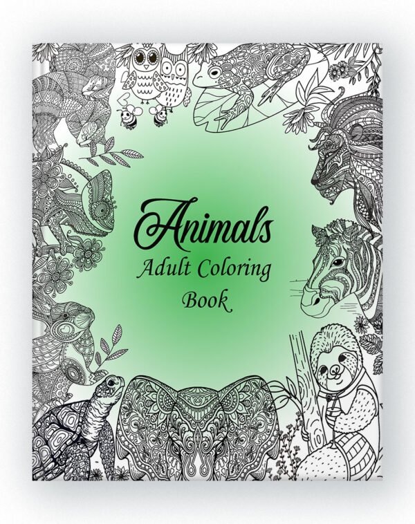 Animals adult coloring book