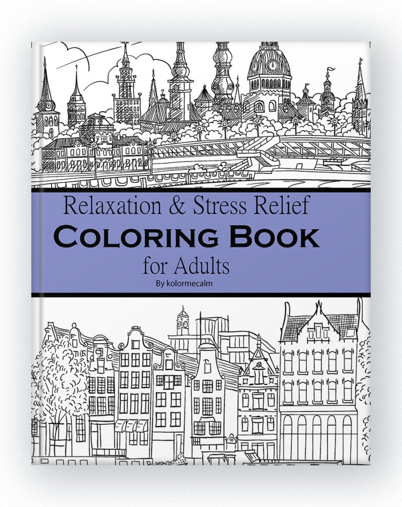 Relaxation and stress relief colouring book for adults