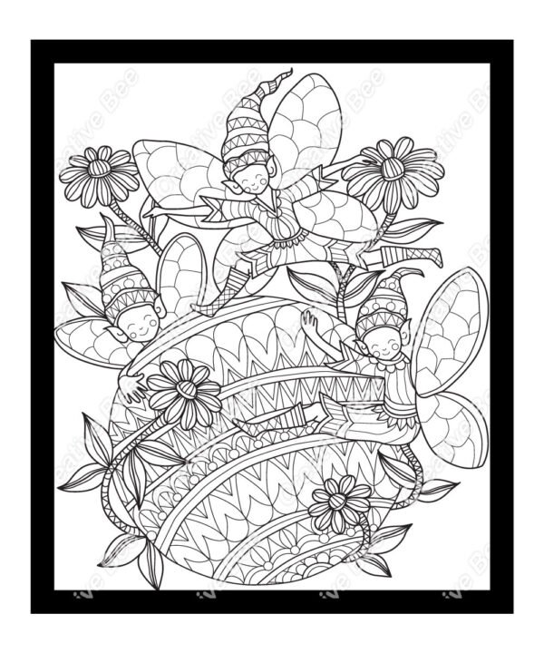 Fantasy colouring book page for adult colorists