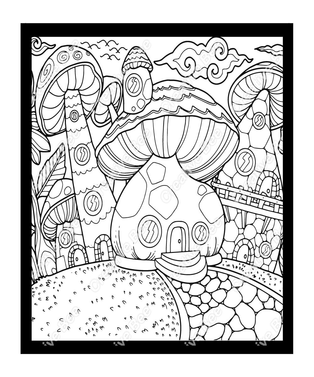 Mystic Coloring Pages, Magical Landscape Coloring for Adults