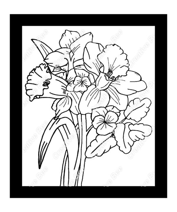 Flower colouring page for adults and teens