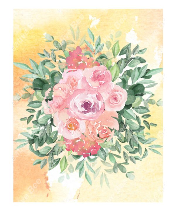 Watercolor floral reverse colouring book