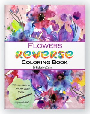 Flowers reverse colouring book cover