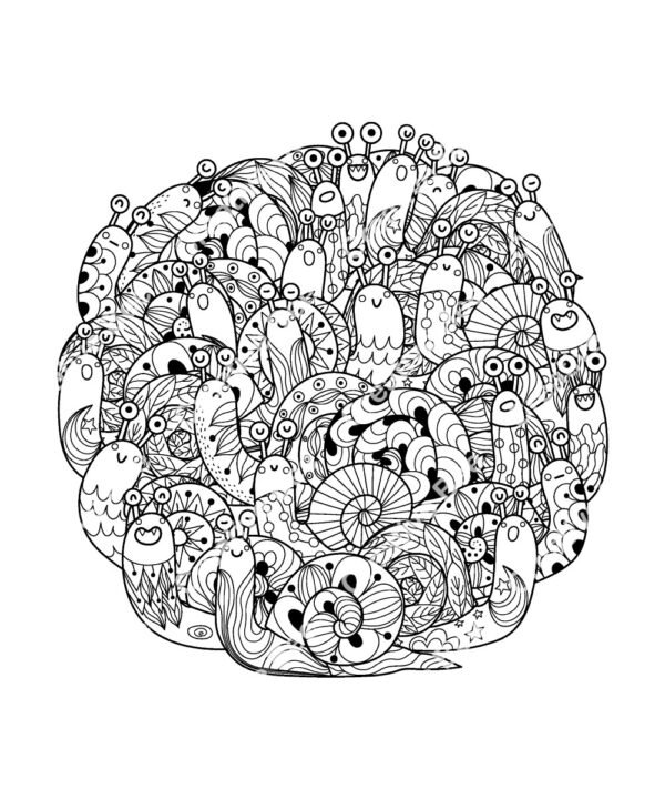 nature mandalas colouring book page for adults
