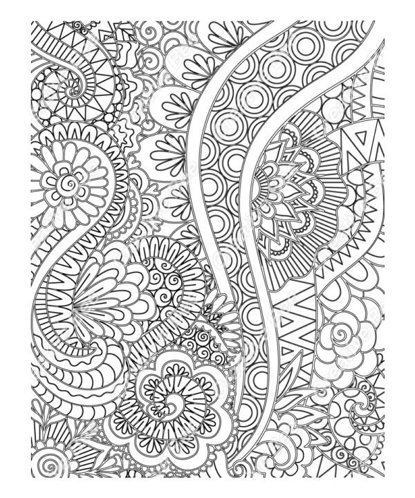 Patterns adult colouring book page
