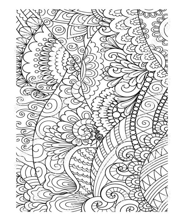 floral patterns colouring book page