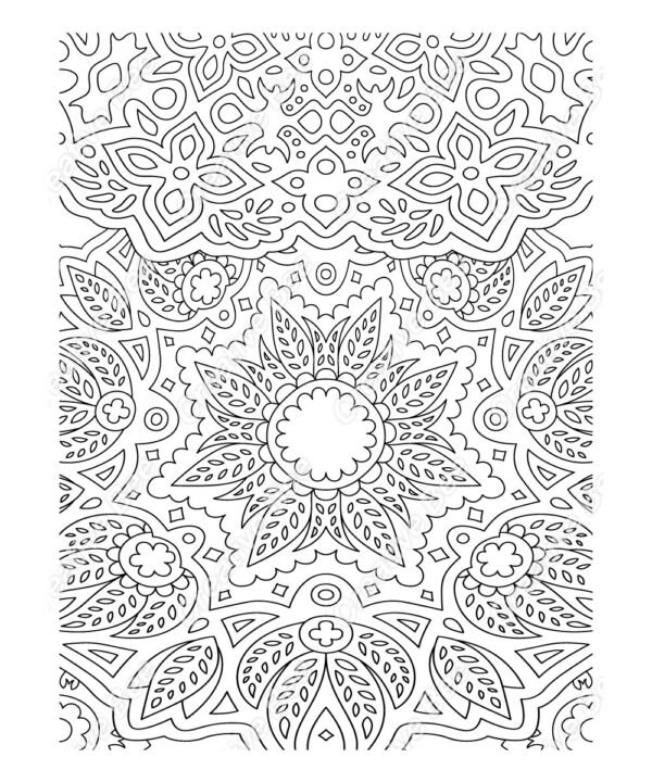 floral patterns colouring book page for adults