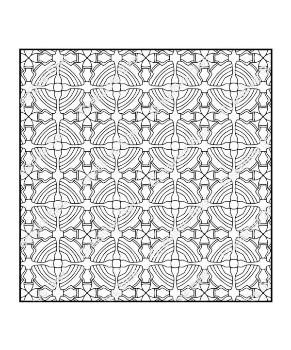 geometric patterns adult colouring book page